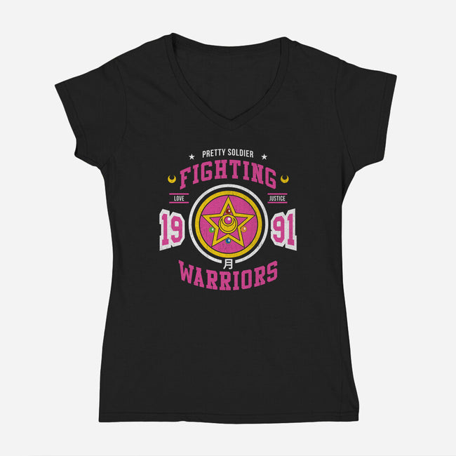 Fighting Senshi-womens v-neck tee-machmigo