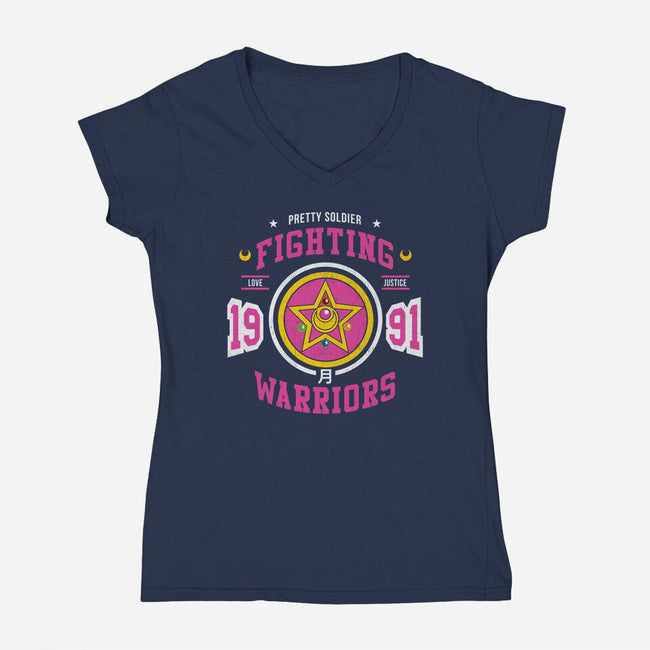 Fighting Senshi-womens v-neck tee-machmigo