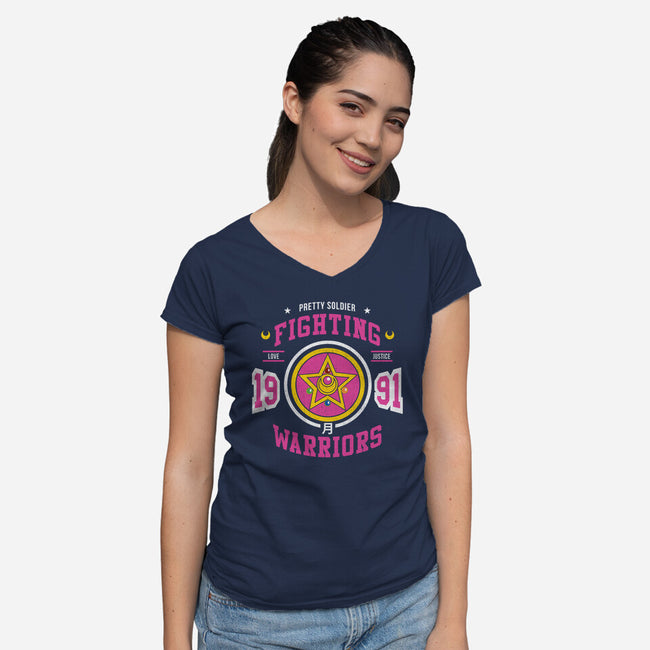 Fighting Senshi-womens v-neck tee-machmigo