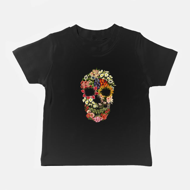 Floral Skull Vintage-baby basic tee-tobefonseca