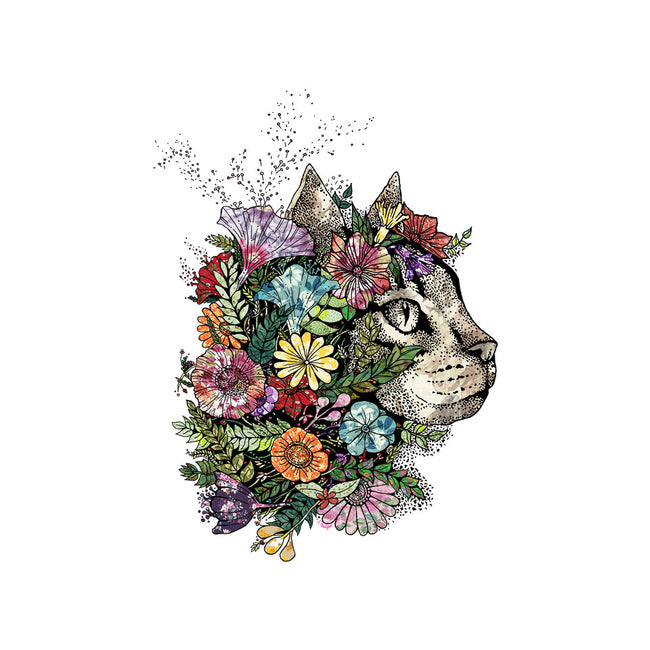 Flower Cat-none removable cover w insert throw pillow-scarletknightco