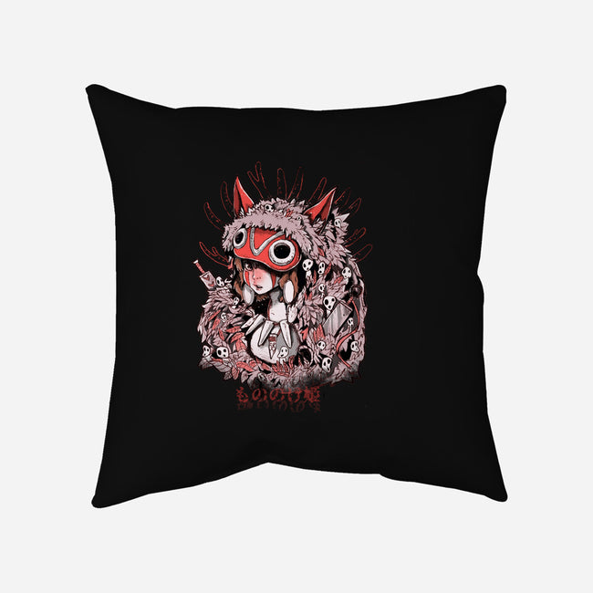 Forest Princess Warrior-none removable cover w insert throw pillow-Ewel