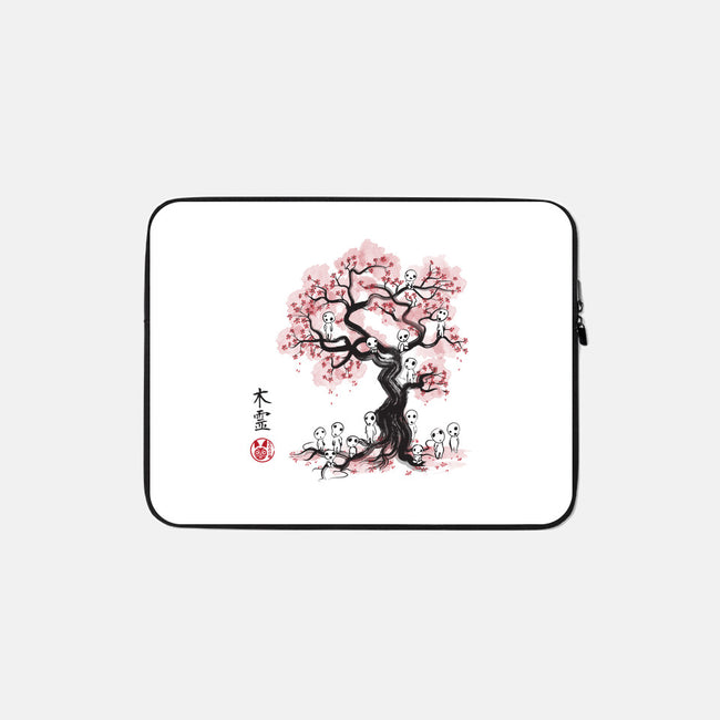 Forest Spirits Sumi-e-none zippered laptop sleeve-DrMonekers