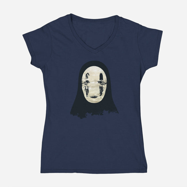 Forest Without a Face-womens v-neck tee-dandingeroz