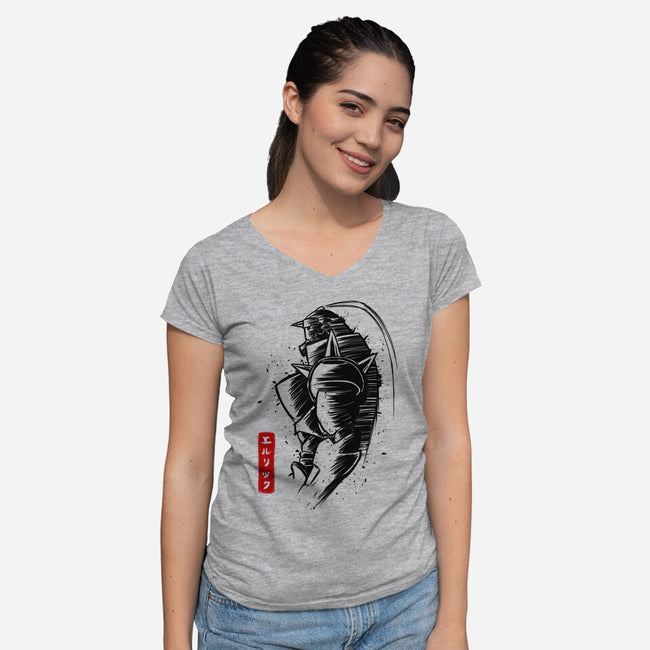 Full Sketch-womens v-neck tee-albertocubatas