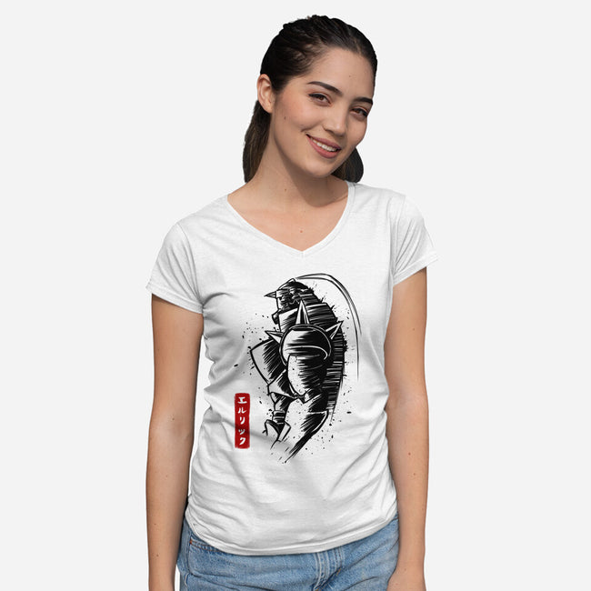 Full Sketch-womens v-neck tee-albertocubatas