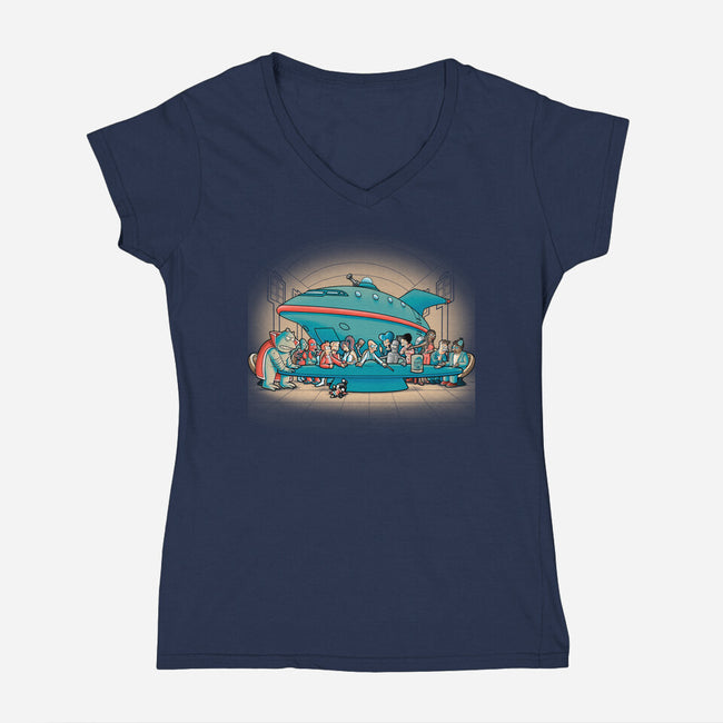 Future Supper-womens v-neck tee-trheewood