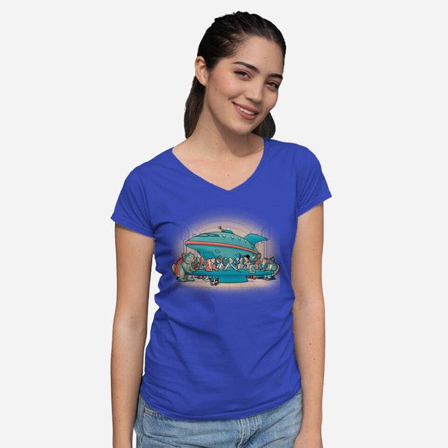 Future Supper-womens v-neck tee-trheewood