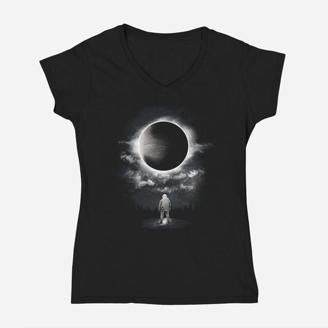 Eclipse-womens v-neck tee-dandingeroz