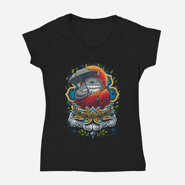 Enlightened Neighbor-womens v-neck tee-Bamboota