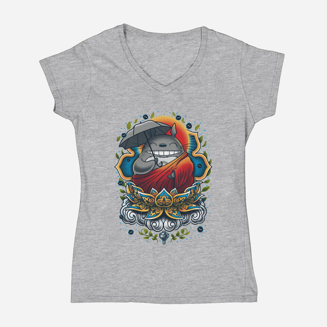 Enlightened Neighbor-womens v-neck tee-Bamboota