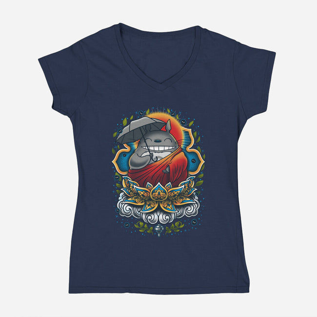 Enlightened Neighbor-womens v-neck tee-Bamboota