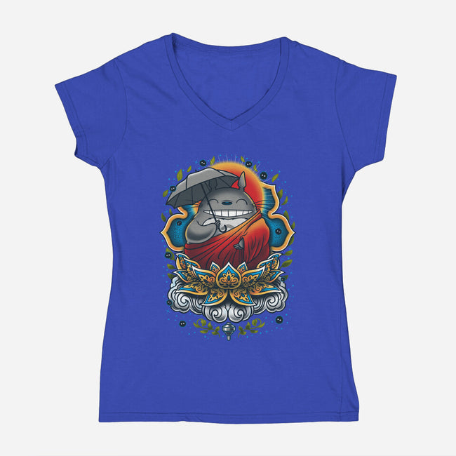 Enlightened Neighbor-womens v-neck tee-Bamboota