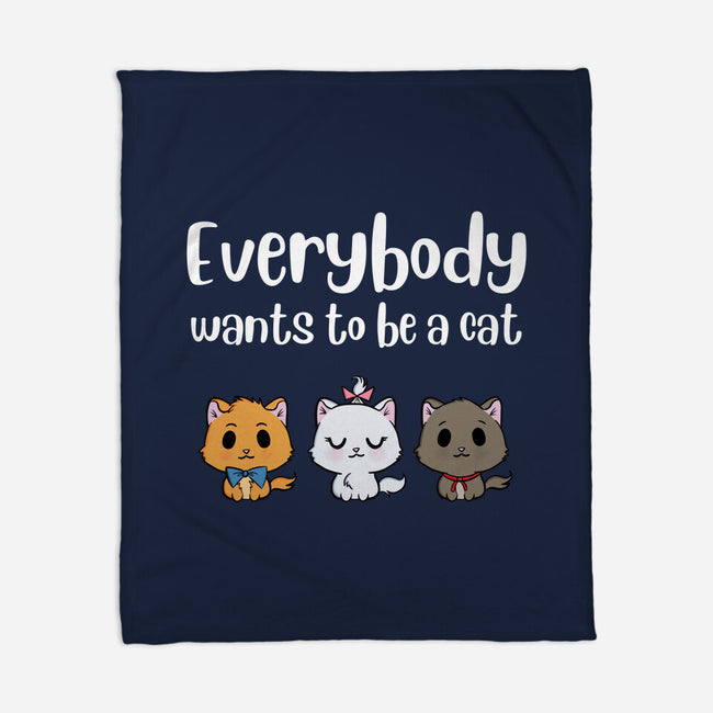 Everybody Wants to be A Cat-none fleece blanket-kosmicsatellite