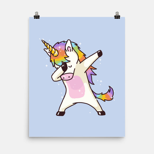 Dabbing Unicorn-none matte poster-vomaria