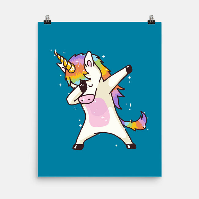 Dabbing Unicorn-none matte poster-vomaria