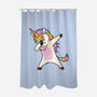 Dabbing Unicorn-none polyester shower curtain-vomaria