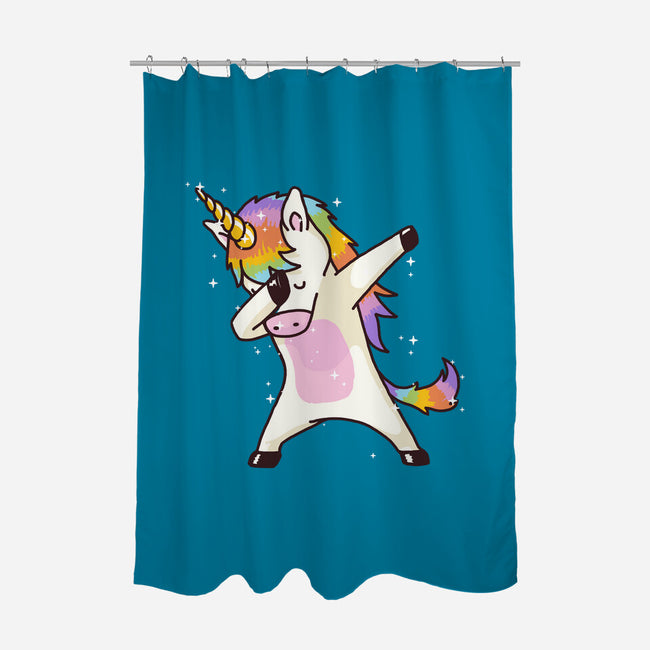 Dabbing Unicorn-none polyester shower curtain-vomaria
