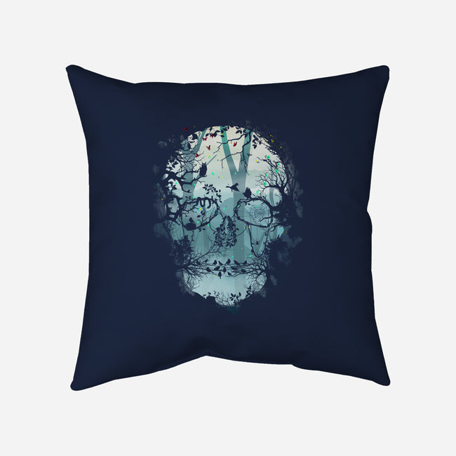 Dark Forest Skull-none removable cover w insert throw pillow-Sitchko Igor