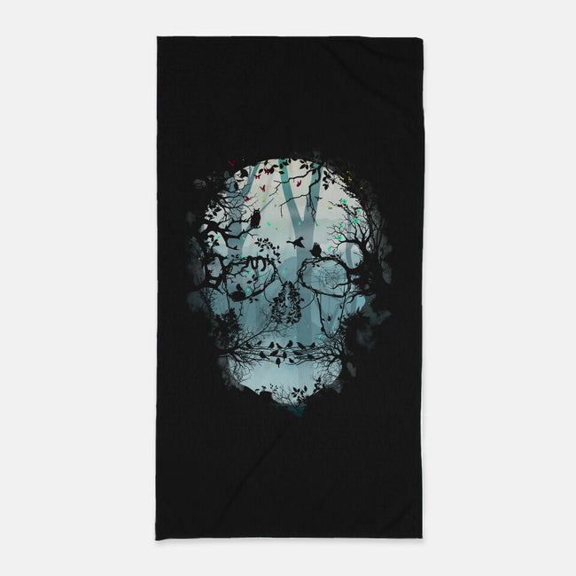 Dark Forest Skull-none beach towel-Sitchko Igor