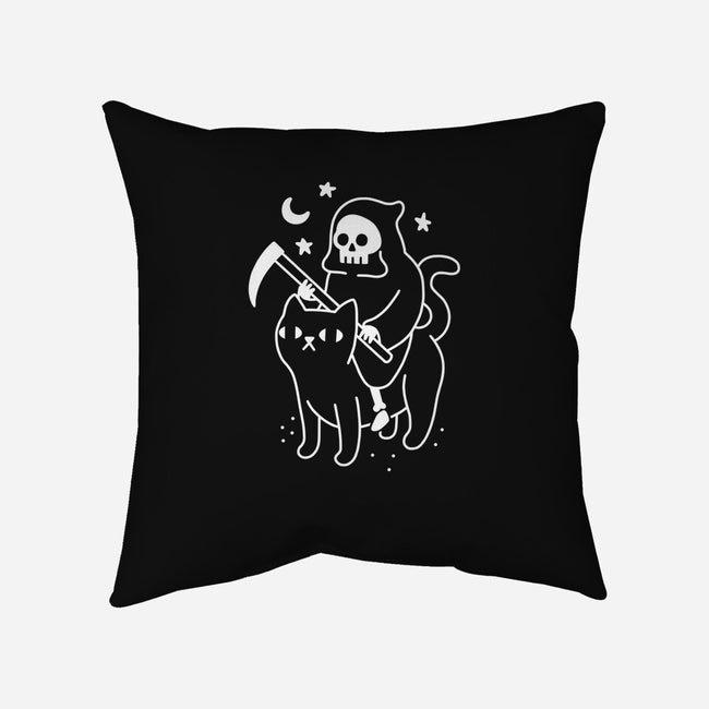 Death Rides A Black Cat-none removable cover w insert throw pillow-Obinsun
