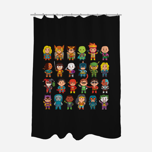 Delightfully Cute Little Heroes-none polyester shower curtain-mattkaufenberg