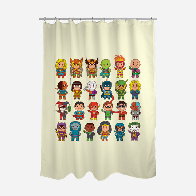 Delightfully Cute Little Heroes-none polyester shower curtain-mattkaufenberg