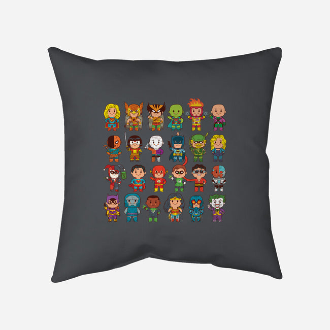 Delightfully Cute Little Heroes-none removable cover w insert throw pillow-mattkaufenberg