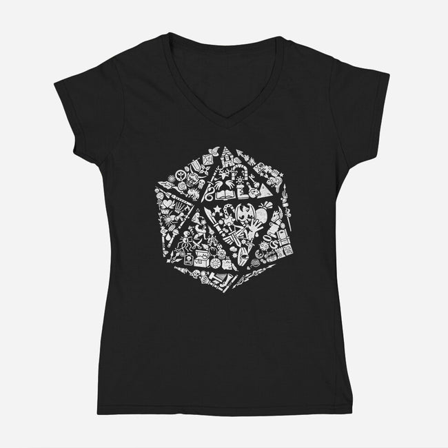 Dice Gamer-womens v-neck tee-shirox