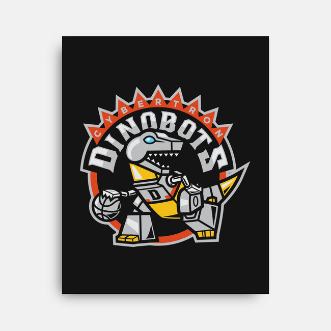Dino Basketball-none stretched canvas-Oktobear