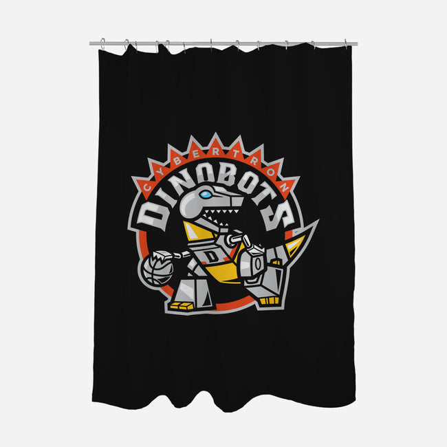 Dino Basketball-none polyester shower curtain-Oktobear