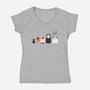 Doll Friends-womens v-neck tee-ChocolateRaisinFury