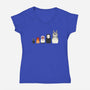 Doll Friends-womens v-neck tee-ChocolateRaisinFury
