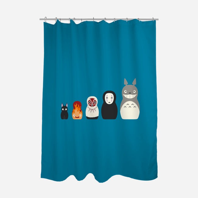 Doll Friends-none polyester shower curtain-ChocolateRaisinFury