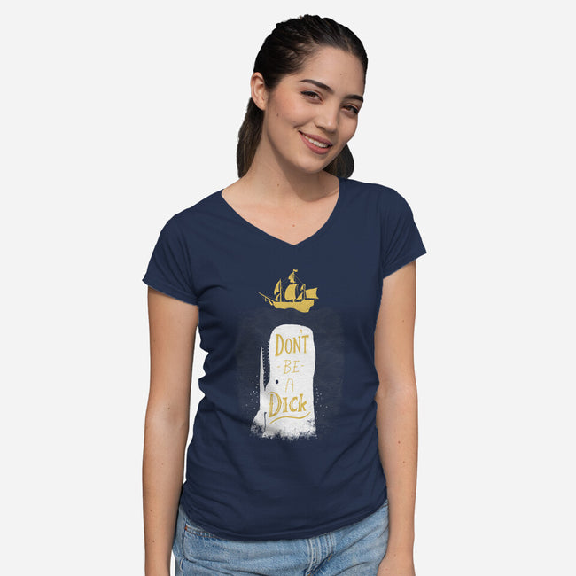 Don't Be a Dick-womens v-neck tee-DinoMike