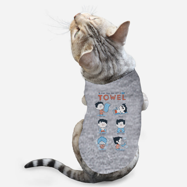 Don't Panic And Carry A Towel-cat basic pet tank-queenmob