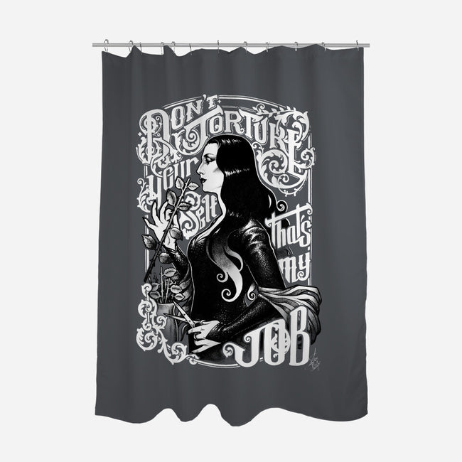 Don't Torture Yourself-none polyester shower curtain-MedusaD