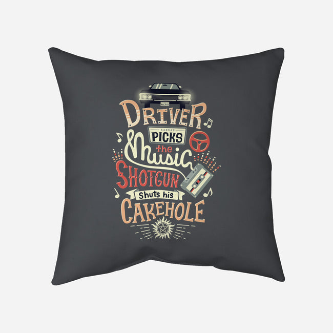 Driver Picks the Music-none non-removable cover w insert throw pillow-risarodil