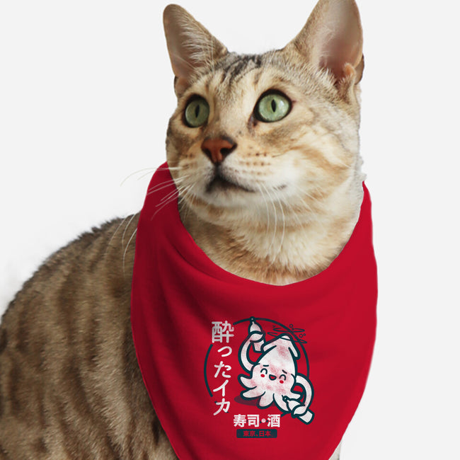 Drunken Squid Sushi-cat bandana pet collar-Beware_1984