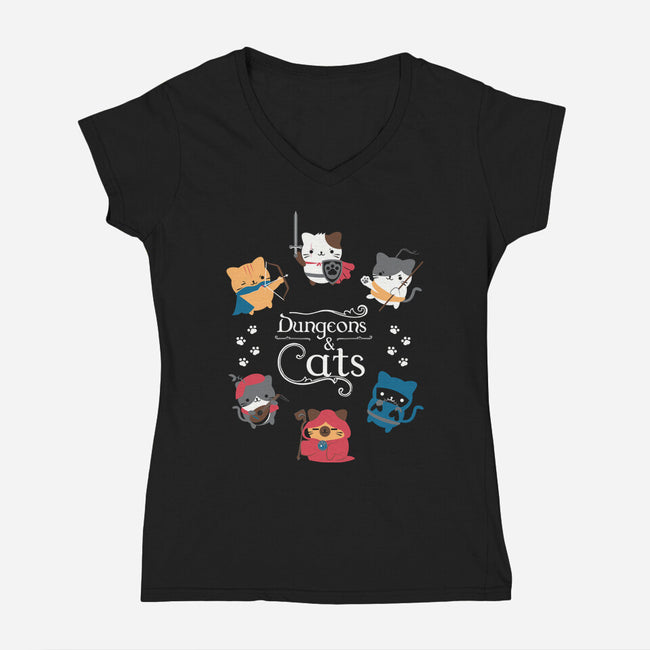 Dungeons & Cats-womens v-neck tee-Domii