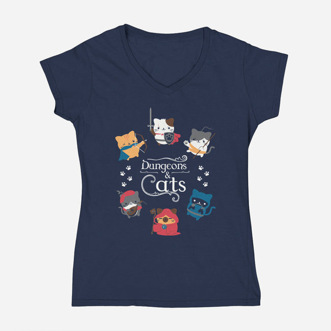 Dungeons & Cats-womens v-neck tee-Domii
