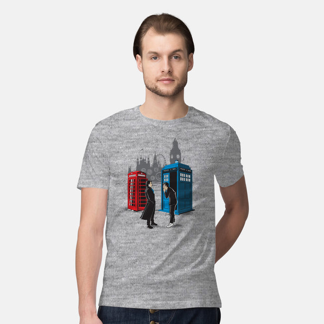 Cabins Collide-mens premium tee-Adams Pinto