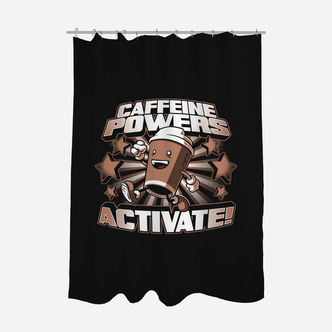 Caffeine Powers, Activate!-none polyester shower curtain-Obvian