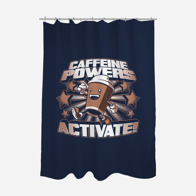 Caffeine Powers, Activate!-none polyester shower curtain-Obvian