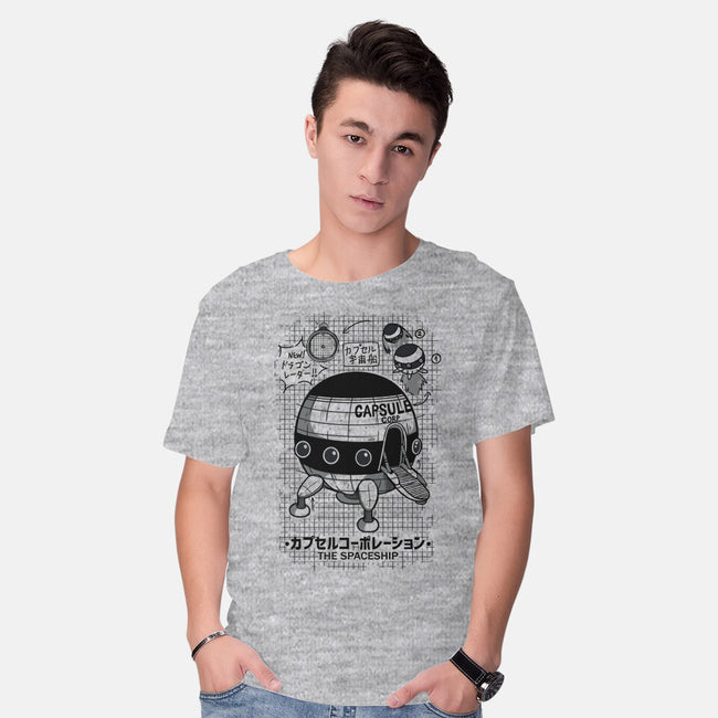 Capsule Spaceship-mens basic tee-pescapin
