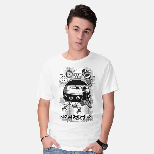Capsule Spaceship-mens basic tee-pescapin