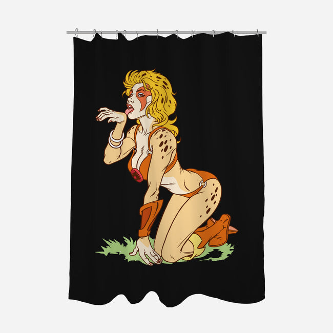 Cat Got Your Tongue-none polyester shower curtain-Chris Wahl