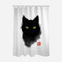 Cat Ink-none polyester shower curtain-BlancaVidal