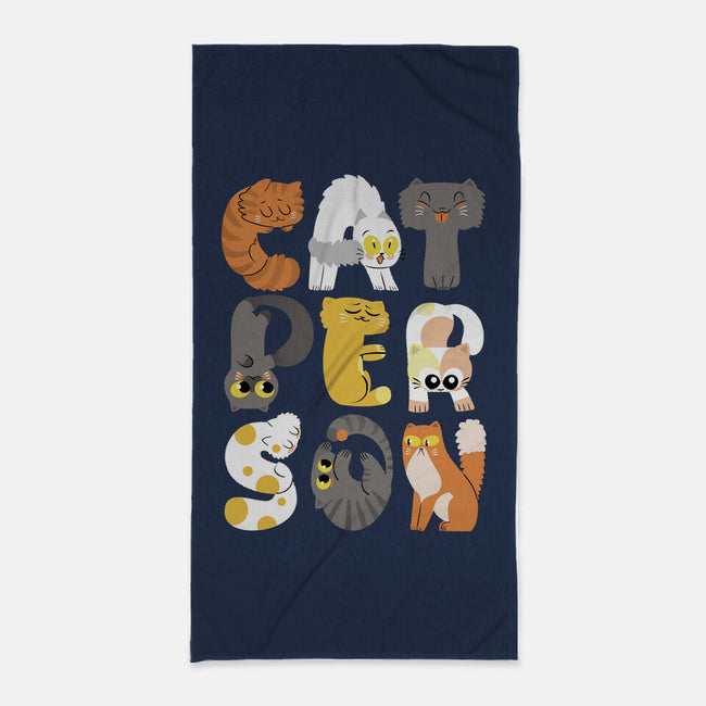 Cat Person-none beach towel-queenmob