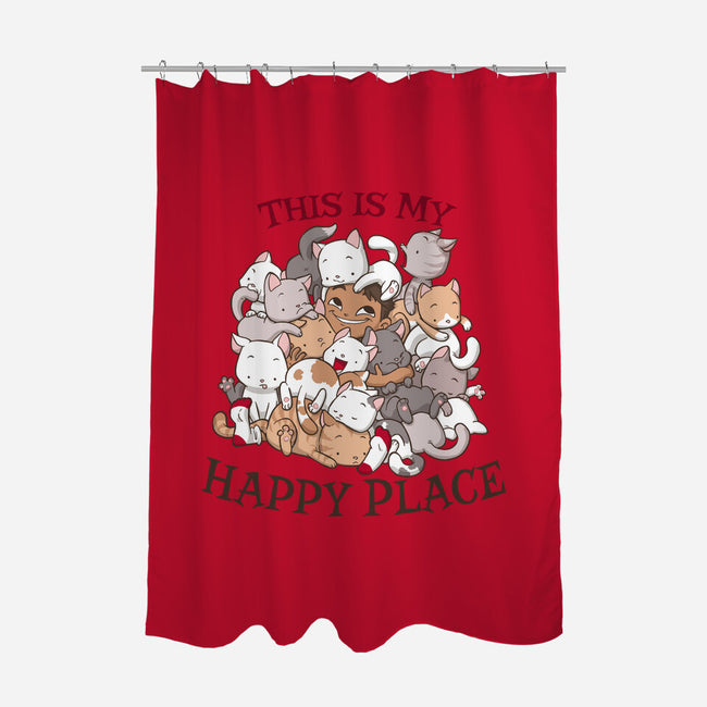 Cat Pile-none polyester shower curtain-DoOomcat